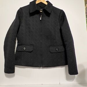 WEATHER TAMER Women's Quilted Lined Zip Up Fitted Jacket Coat Black Size Medium
